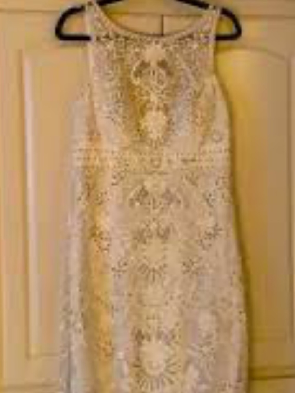 Sue Wong Cream Lace Mini Dress with Floral Motif size 2 bride wedding
